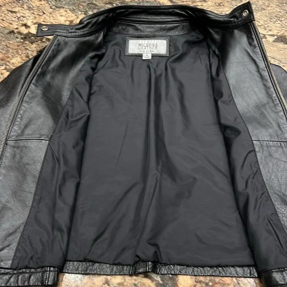 Wilson, Leather Black Leather Jacket SZ L